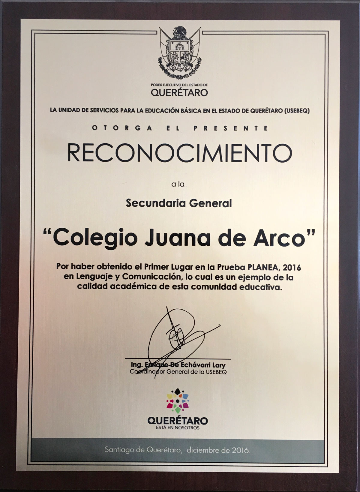 Mejor escuela del estado de Querétaro